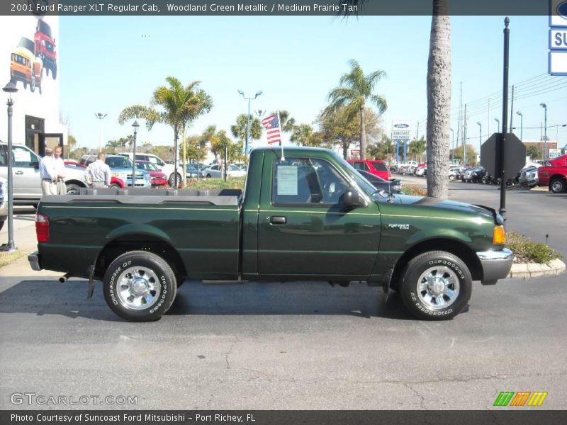 Woodland Green Metallic / Medium Prairie Tan 2001 Ford Ranger XLT Regular Cab