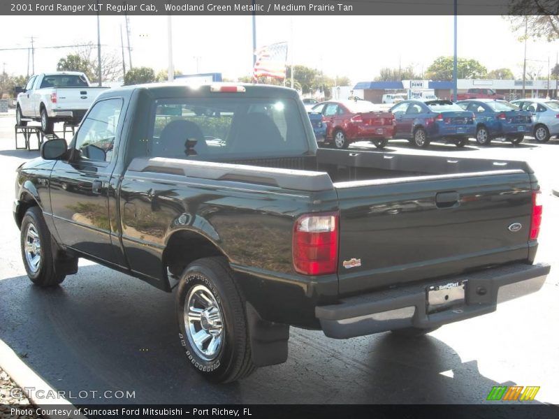 Woodland Green Metallic / Medium Prairie Tan 2001 Ford Ranger XLT Regular Cab