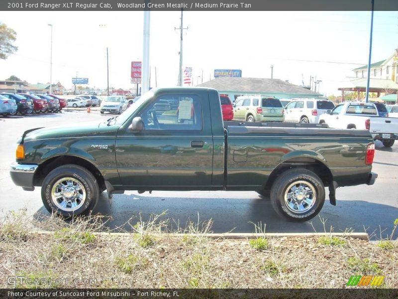 Woodland Green Metallic / Medium Prairie Tan 2001 Ford Ranger XLT Regular Cab