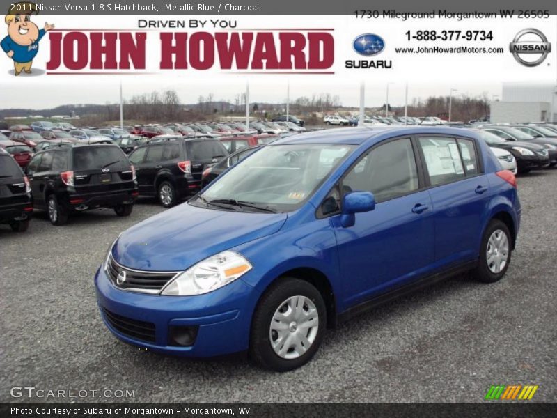 Metallic Blue / Charcoal 2011 Nissan Versa 1.8 S Hatchback