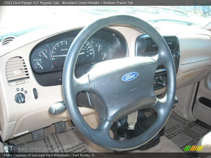 Woodland Green Metallic / Medium Prairie Tan 2001 Ford Ranger XLT Regular Cab