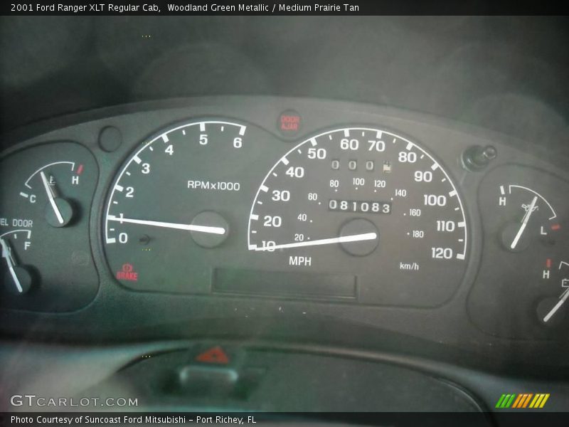 Woodland Green Metallic / Medium Prairie Tan 2001 Ford Ranger XLT Regular Cab