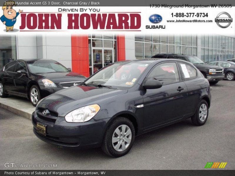 Charcoal Gray / Black 2009 Hyundai Accent GS 3 Door