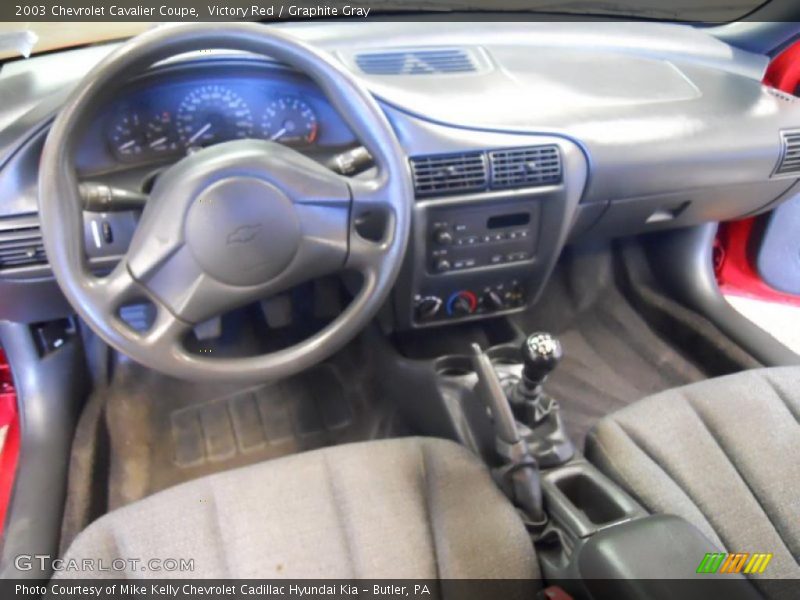 Victory Red / Graphite Gray 2003 Chevrolet Cavalier Coupe