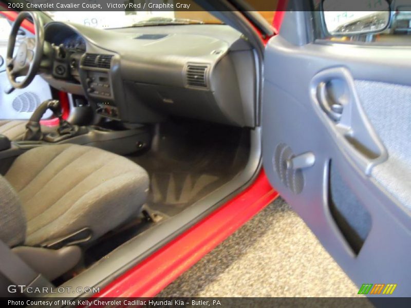 Victory Red / Graphite Gray 2003 Chevrolet Cavalier Coupe
