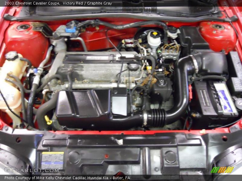 Victory Red / Graphite Gray 2003 Chevrolet Cavalier Coupe