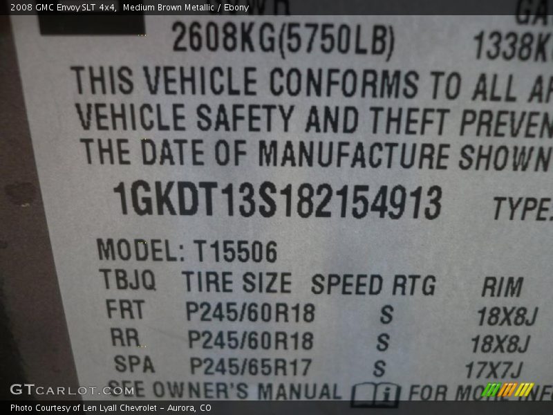Medium Brown Metallic / Ebony 2008 GMC Envoy SLT 4x4