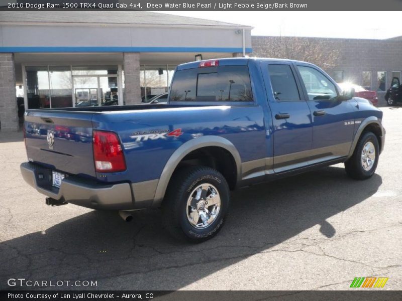 Deep Water Blue Pearl / Light Pebble Beige/Bark Brown 2010 Dodge Ram 1500 TRX4 Quad Cab 4x4