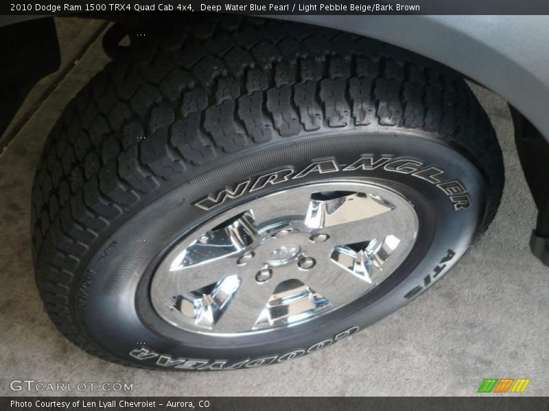 Deep Water Blue Pearl / Light Pebble Beige/Bark Brown 2010 Dodge Ram 1500 TRX4 Quad Cab 4x4