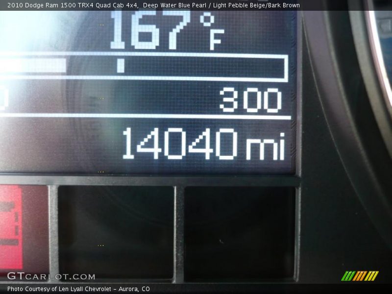 Deep Water Blue Pearl / Light Pebble Beige/Bark Brown 2010 Dodge Ram 1500 TRX4 Quad Cab 4x4