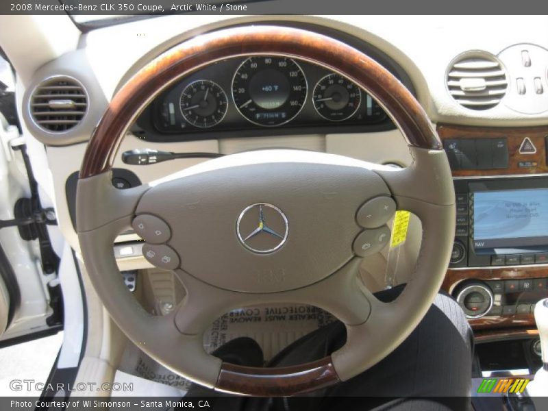 Arctic White / Stone 2008 Mercedes-Benz CLK 350 Coupe