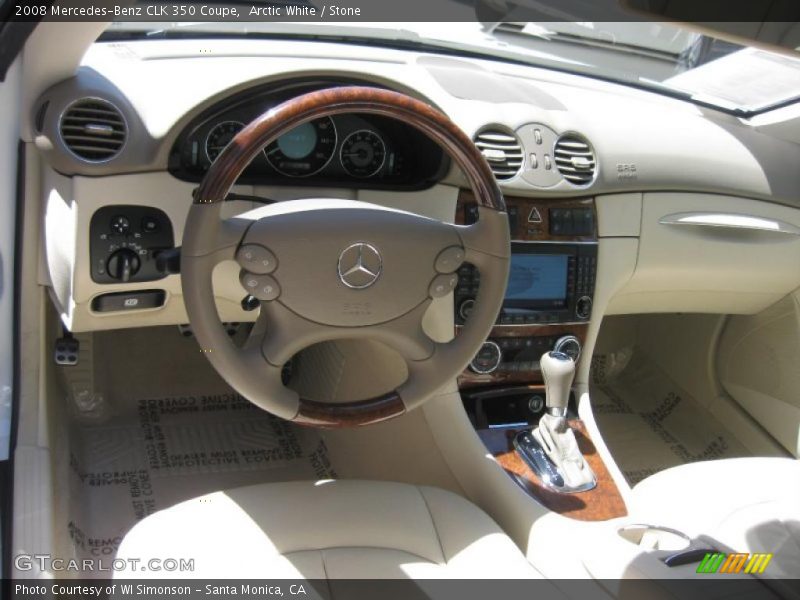 Arctic White / Stone 2008 Mercedes-Benz CLK 350 Coupe