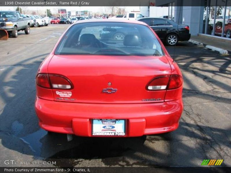 Flame Red / Gray 1998 Chevrolet Cavalier Sedan