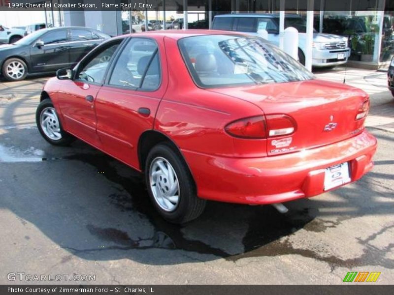 Flame Red / Gray 1998 Chevrolet Cavalier Sedan