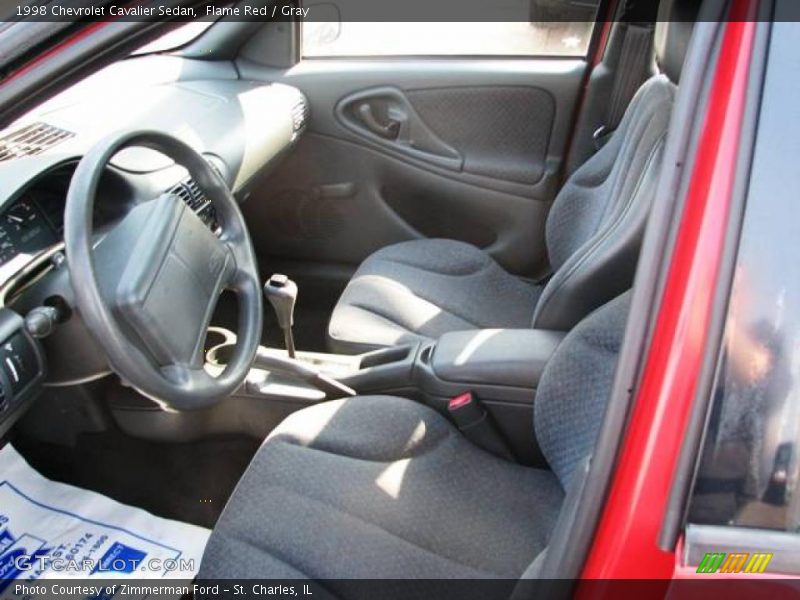 Flame Red / Gray 1998 Chevrolet Cavalier Sedan
