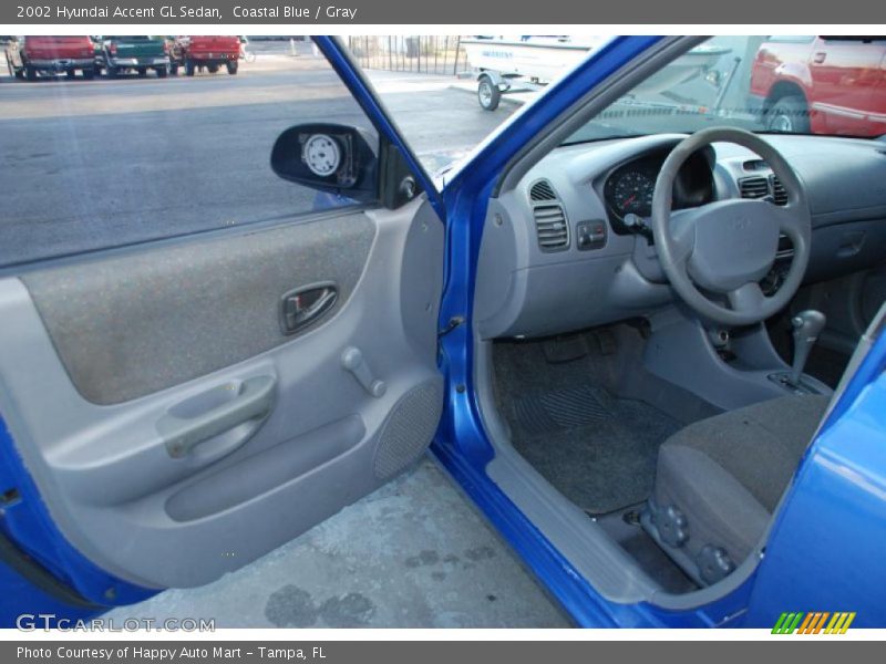 Coastal Blue / Gray 2002 Hyundai Accent GL Sedan