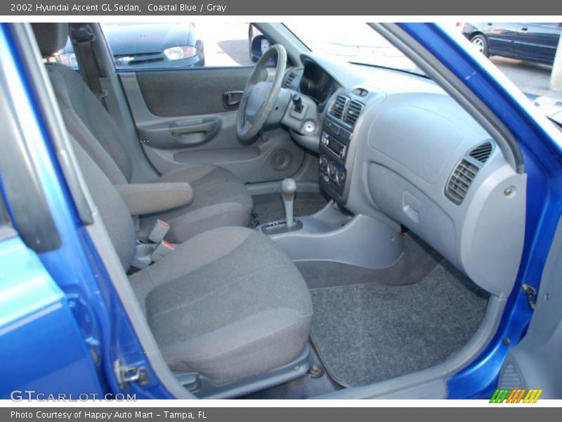 Coastal Blue / Gray 2002 Hyundai Accent GL Sedan