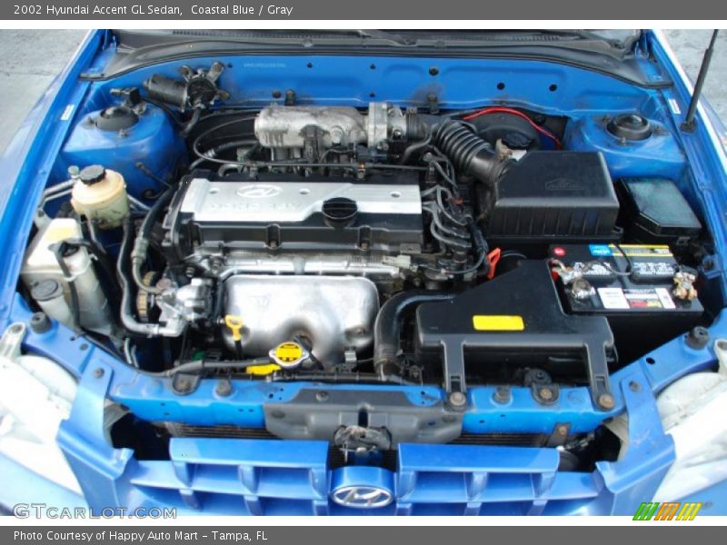  2002 Accent GL Sedan Engine - 1.6 Liter DOHC 16-Valve 4 Cylinder