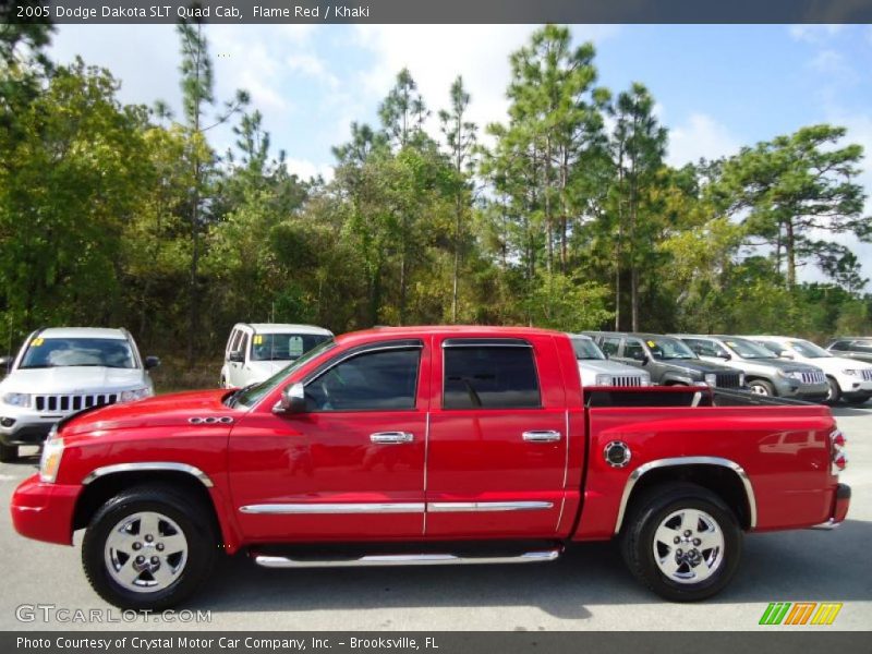 Flame Red / Khaki 2005 Dodge Dakota SLT Quad Cab