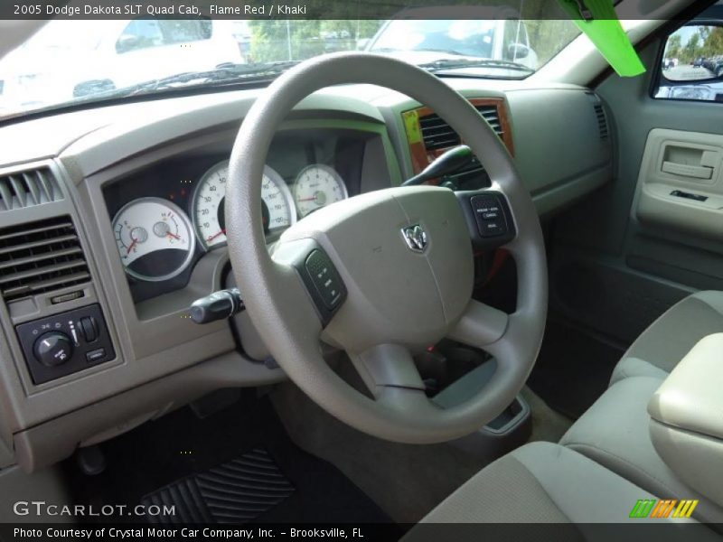 Flame Red / Khaki 2005 Dodge Dakota SLT Quad Cab