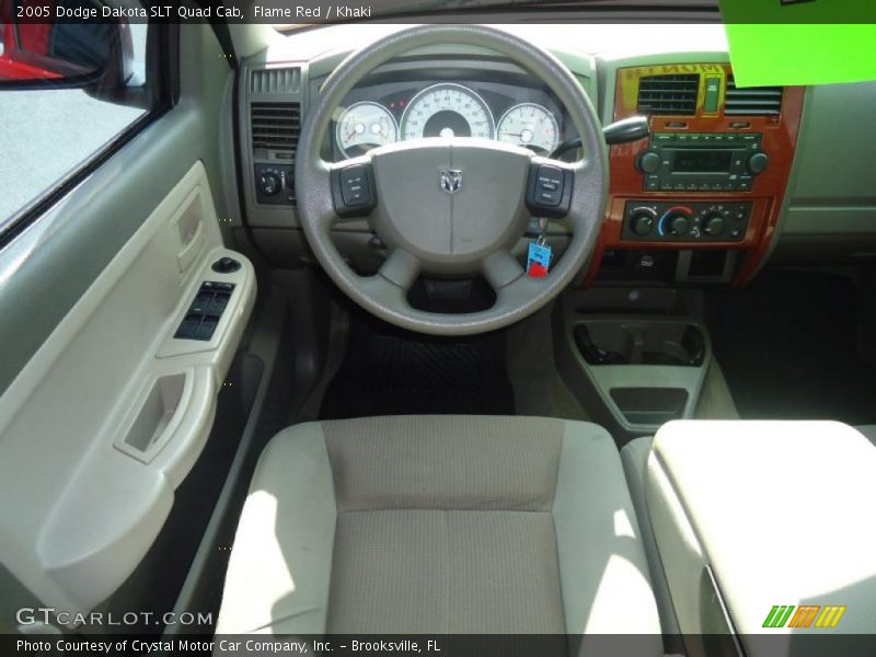 Flame Red / Khaki 2005 Dodge Dakota SLT Quad Cab