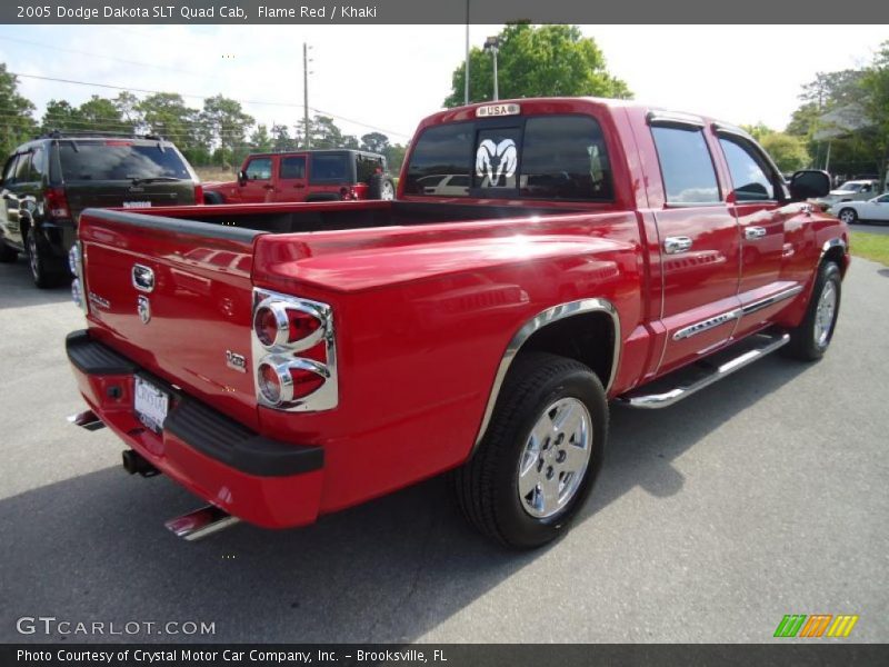 Flame Red / Khaki 2005 Dodge Dakota SLT Quad Cab