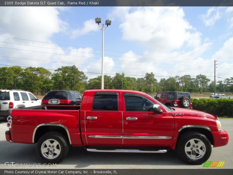 Flame Red / Khaki 2005 Dodge Dakota SLT Quad Cab