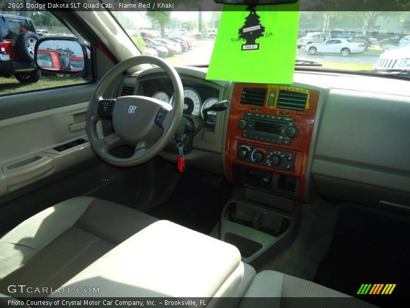 Flame Red / Khaki 2005 Dodge Dakota SLT Quad Cab