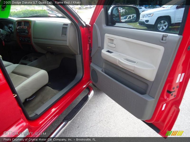 Flame Red / Khaki 2005 Dodge Dakota SLT Quad Cab