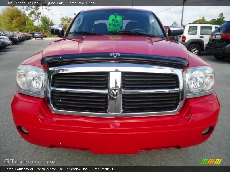 Flame Red / Khaki 2005 Dodge Dakota SLT Quad Cab