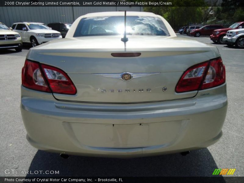 Linen Gold Metallic / Medium Pebble Beige/Cream 2008 Chrysler Sebring Limited Convertible