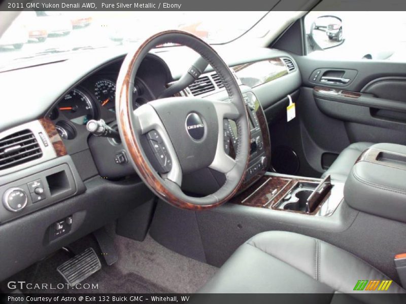 Pure Silver Metallic / Ebony 2011 GMC Yukon Denali AWD