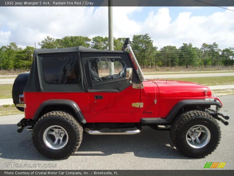 Radiant Fire Red / Gray 1992 Jeep Wrangler S 4x4