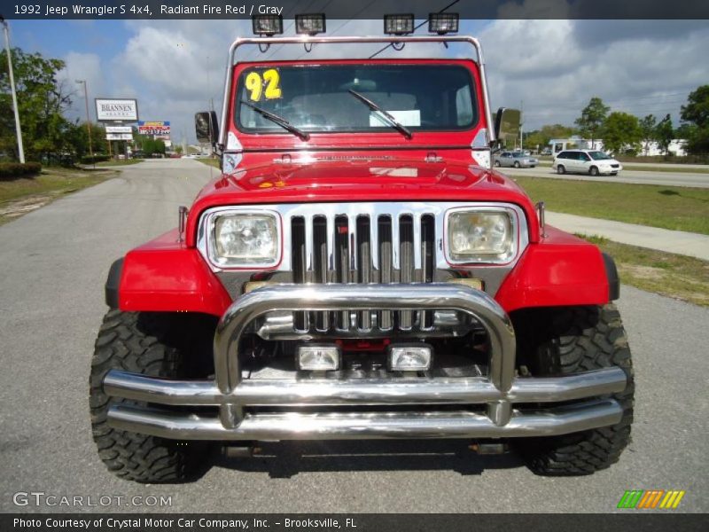 Radiant Fire Red / Gray 1992 Jeep Wrangler S 4x4