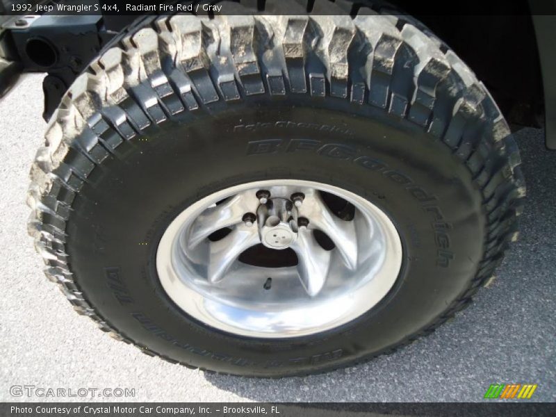 Radiant Fire Red / Gray 1992 Jeep Wrangler S 4x4