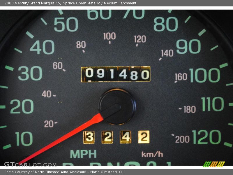 Spruce Green Metallic / Medium Parchment 2000 Mercury Grand Marquis GS