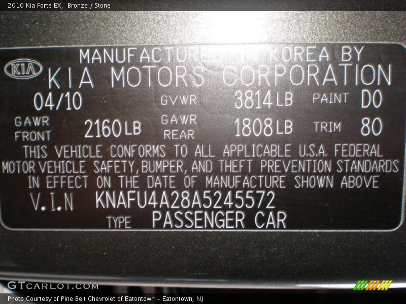 Bronze / Stone 2010 Kia Forte EX