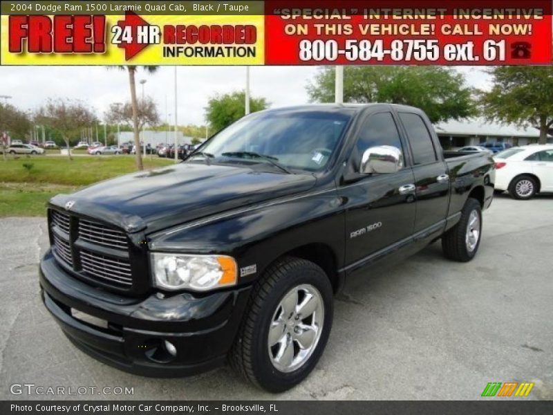 Black / Taupe 2004 Dodge Ram 1500 Laramie Quad Cab