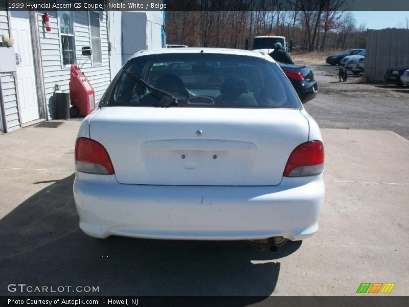 Noble White / Beige 1999 Hyundai Accent GS Coupe