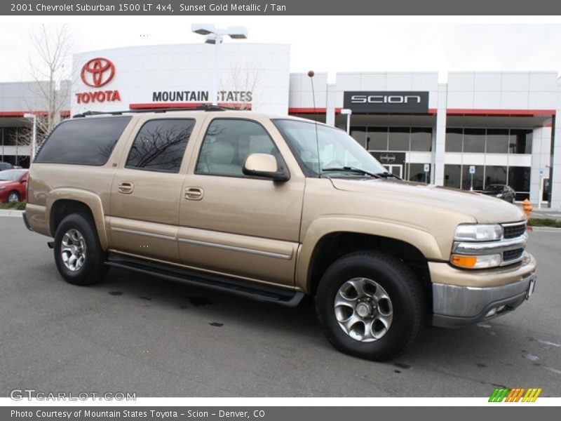Sunset Gold Metallic / Tan 2001 Chevrolet Suburban 1500 LT 4x4