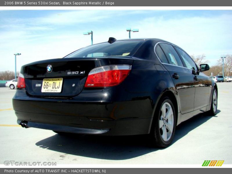 Black Sapphire Metallic / Beige 2006 BMW 5 Series 530xi Sedan