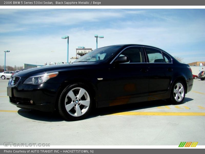 Black Sapphire Metallic / Beige 2006 BMW 5 Series 530xi Sedan