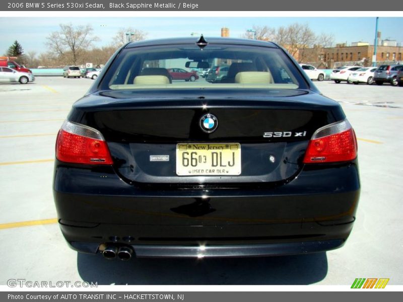 Black Sapphire Metallic / Beige 2006 BMW 5 Series 530xi Sedan