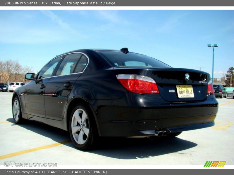 Black Sapphire Metallic / Beige 2006 BMW 5 Series 530xi Sedan