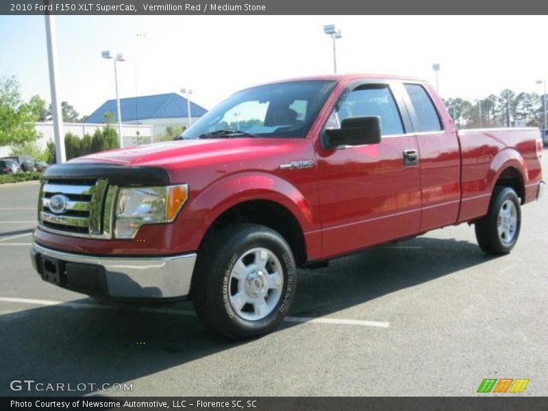 Vermillion Red / Medium Stone 2010 Ford F150 XLT SuperCab
