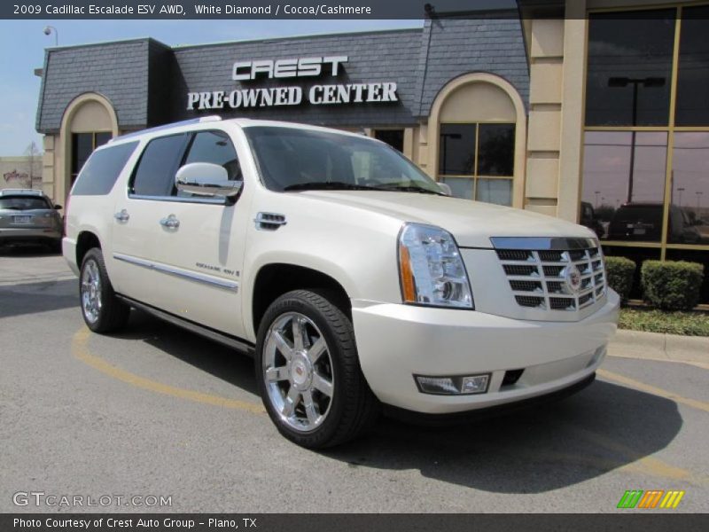 White Diamond / Cocoa/Cashmere 2009 Cadillac Escalade ESV AWD
