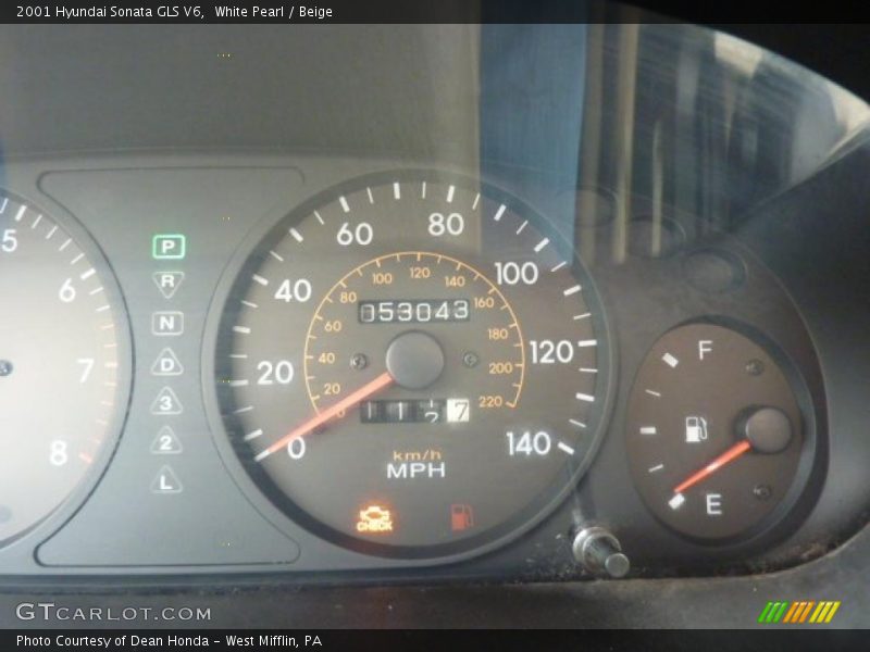 White Pearl / Beige 2001 Hyundai Sonata GLS V6