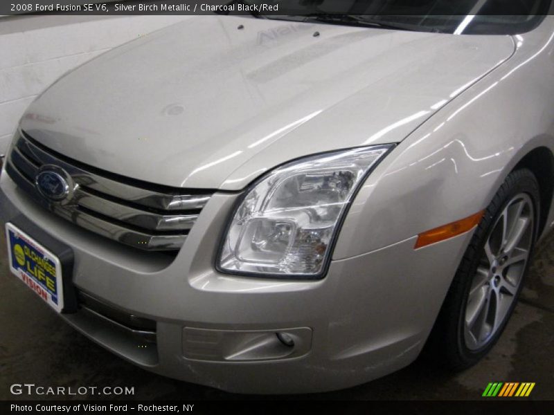 Silver Birch Metallic / Charcoal Black/Red 2008 Ford Fusion SE V6