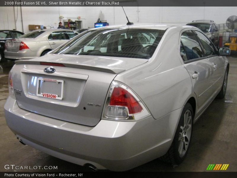 Silver Birch Metallic / Charcoal Black/Red 2008 Ford Fusion SE V6