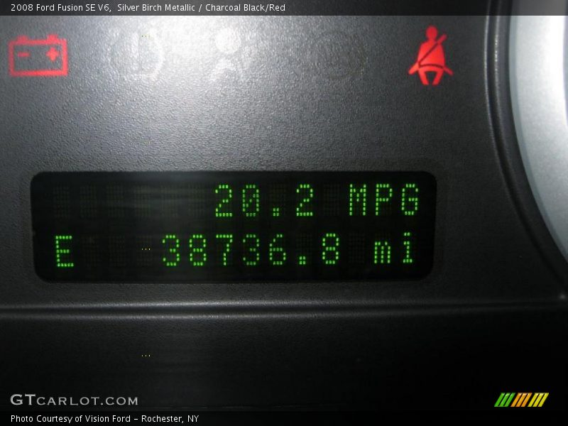 Silver Birch Metallic / Charcoal Black/Red 2008 Ford Fusion SE V6